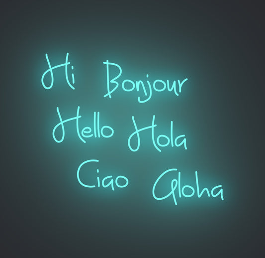 Hi Bonjour Hello Hola Ciao Aloha